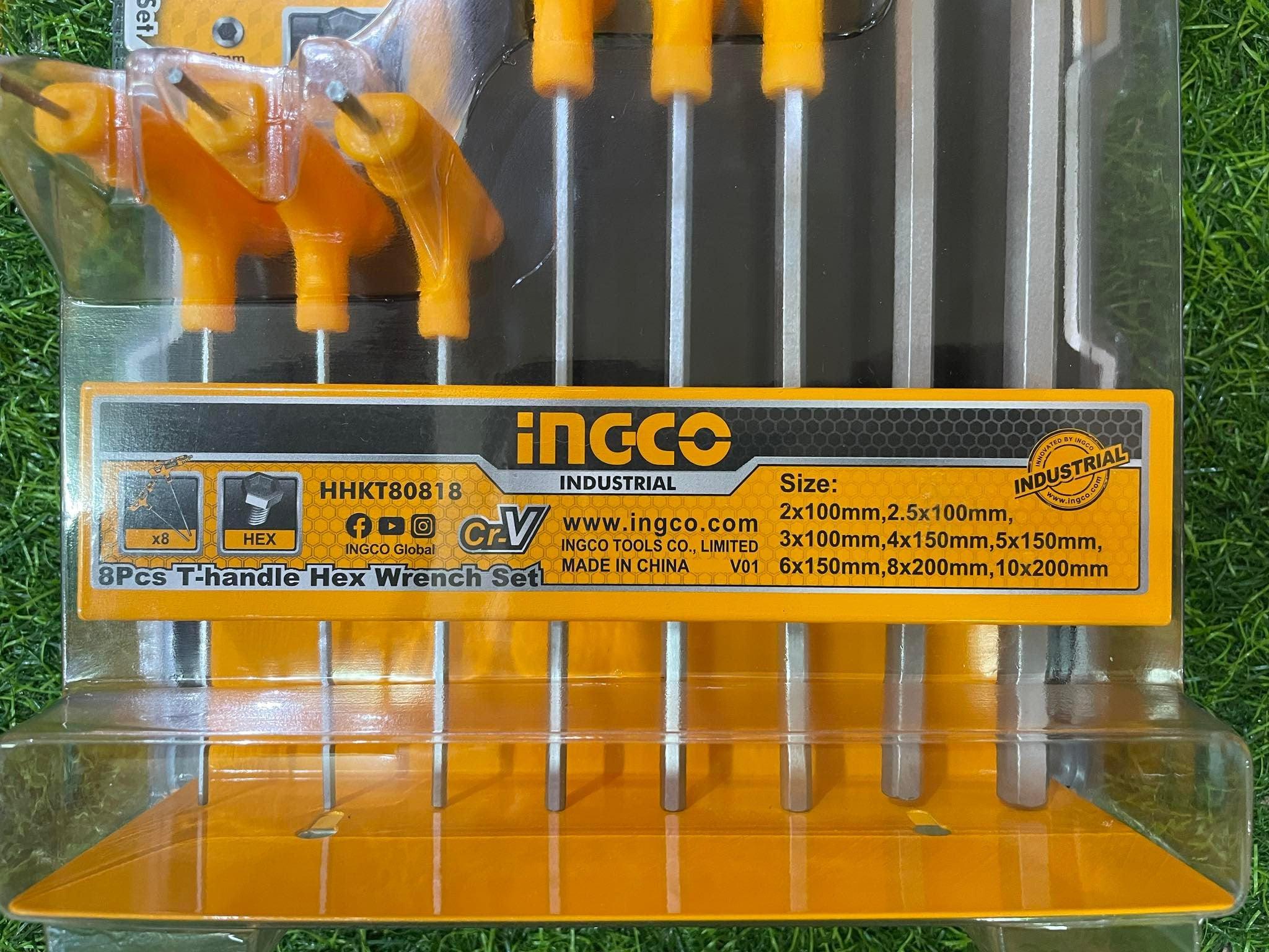 BỘ CHÌA LỤC GIÁC ĐẦU BẰNG CHỮ T 8 CHI TIẾT 2-10MM INGCO HHKT80818 - HÀNG CHÍNH HÃNG