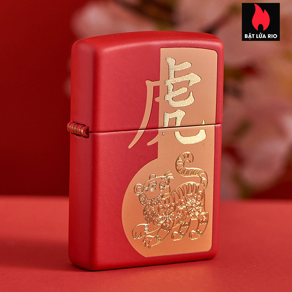 Bật Lửa Zippo 49701 – Zippo Year of the Tiger Design Red Matte