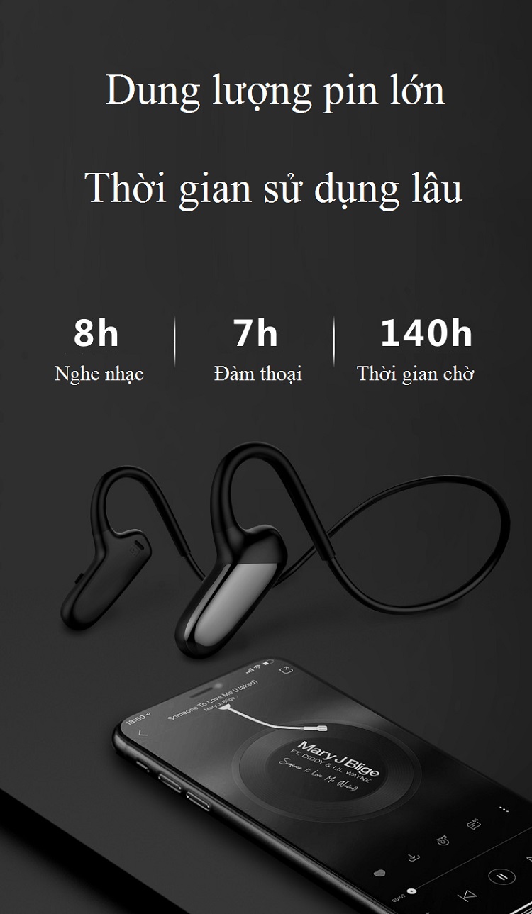 Tai nghe dẫn xương bluetooth F808 -  Hàng Nhập Khẩu