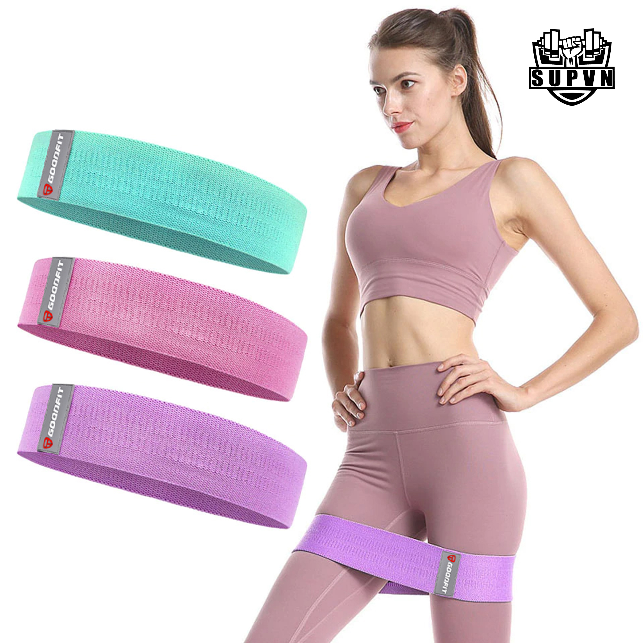 SET 3 dây tập gym, tập mông mini band GoodFit GF914MB