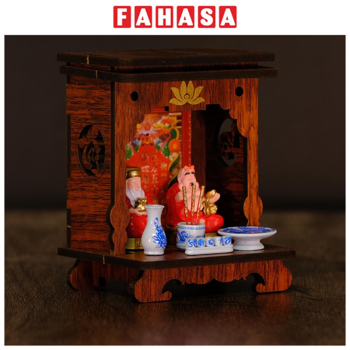 Mô Hình DIY - Bàn Thờ Thần Tài Thổ Địa - Song Long Chầu Nguyệt - Manihum BTN-01