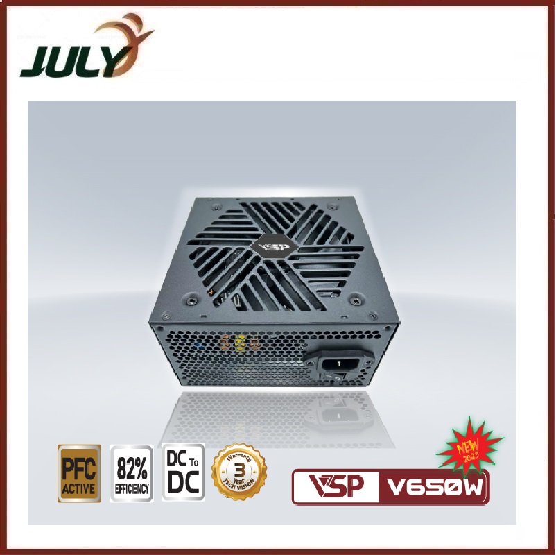 Nguồn VSP Elite V650W  Dual Cpu Cable, Active PF - JL - HÀNG CHÍNH HÃNG
