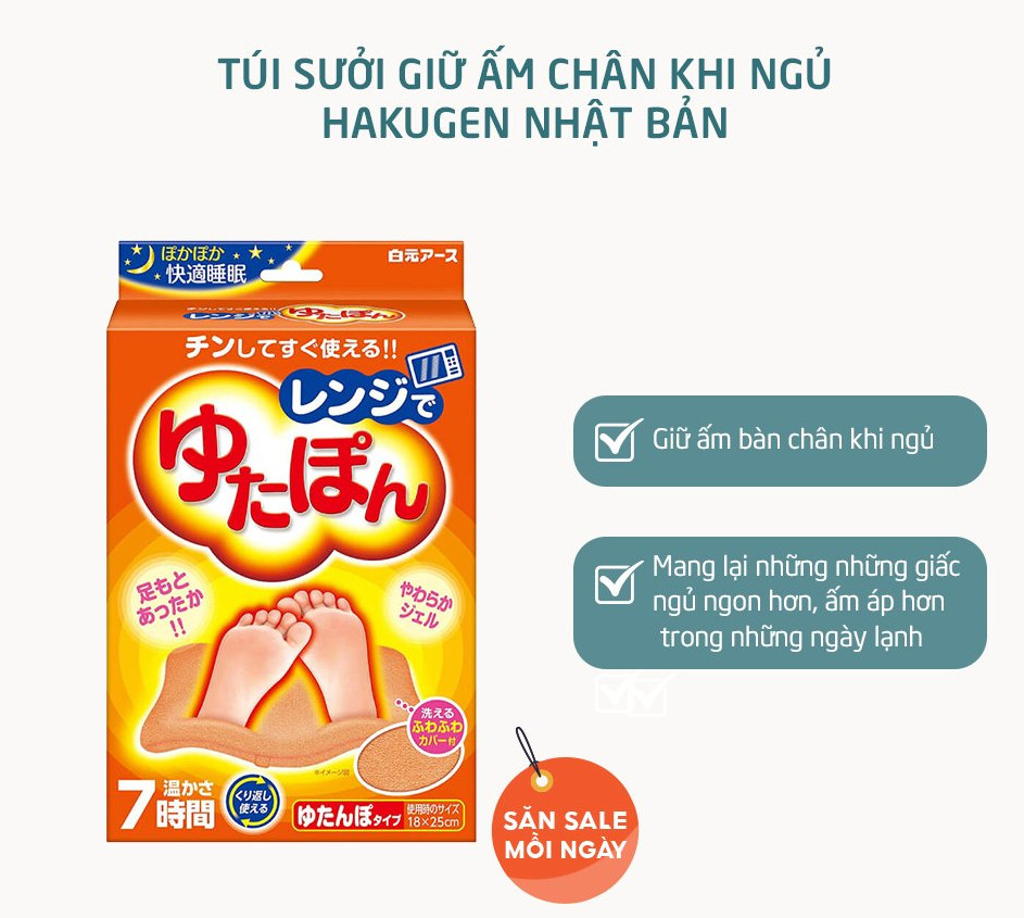 Túi Sưởi Giữ Ấm Chân Khi Ngủ Hakugen Nhật Bản