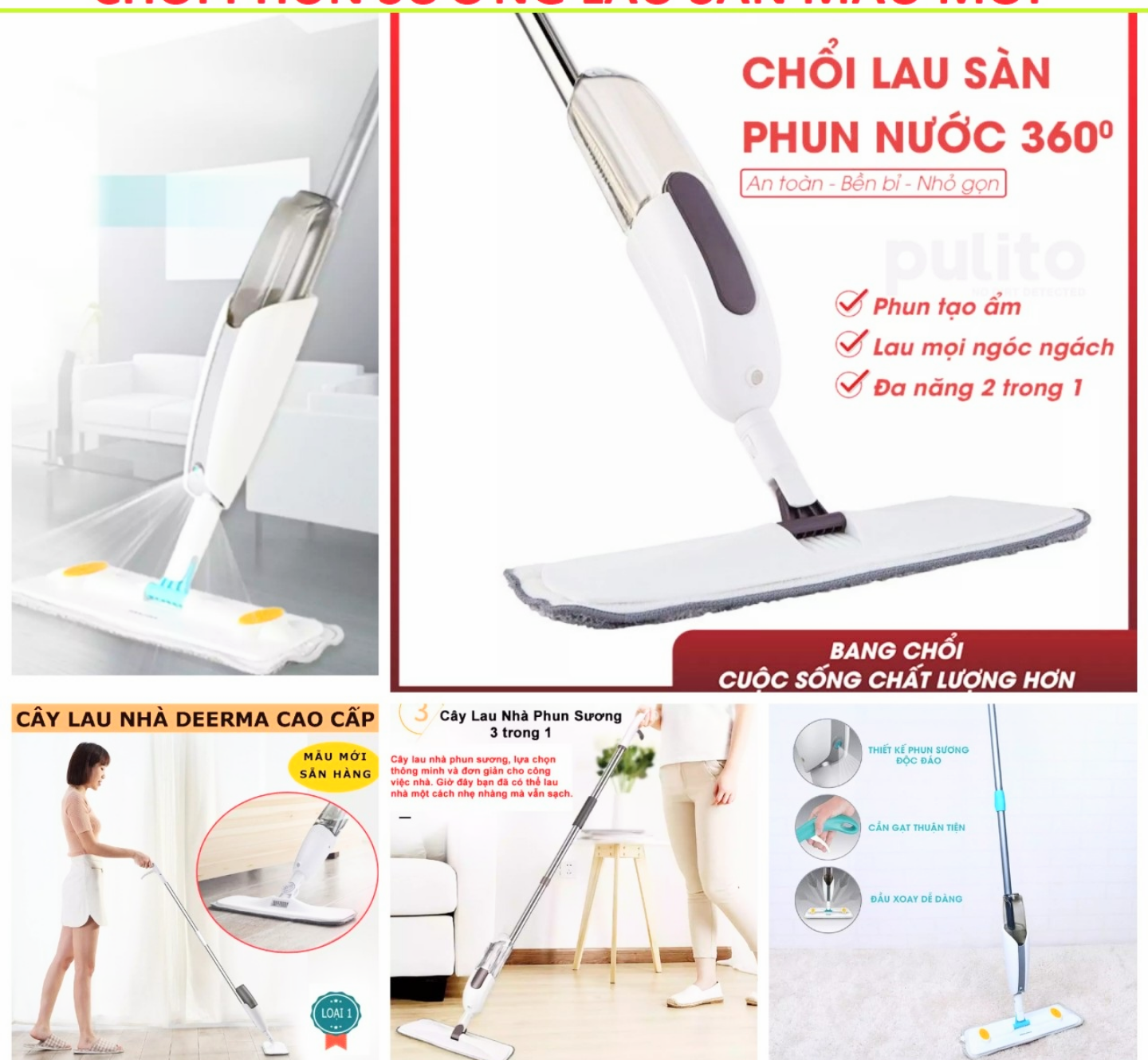 1 CÂY LAU NHÀ PHUN SƯƠNG THÔNG MINH