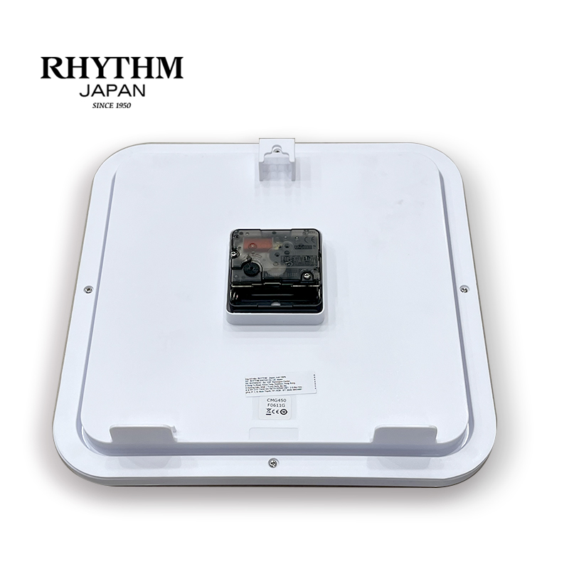 Đồng hồ treo tường Rhythm CMG450NR03, dùng pin,  vỏ nhựa, màu trắng, kích thước 25.0 x 25.0 x 4.5cm