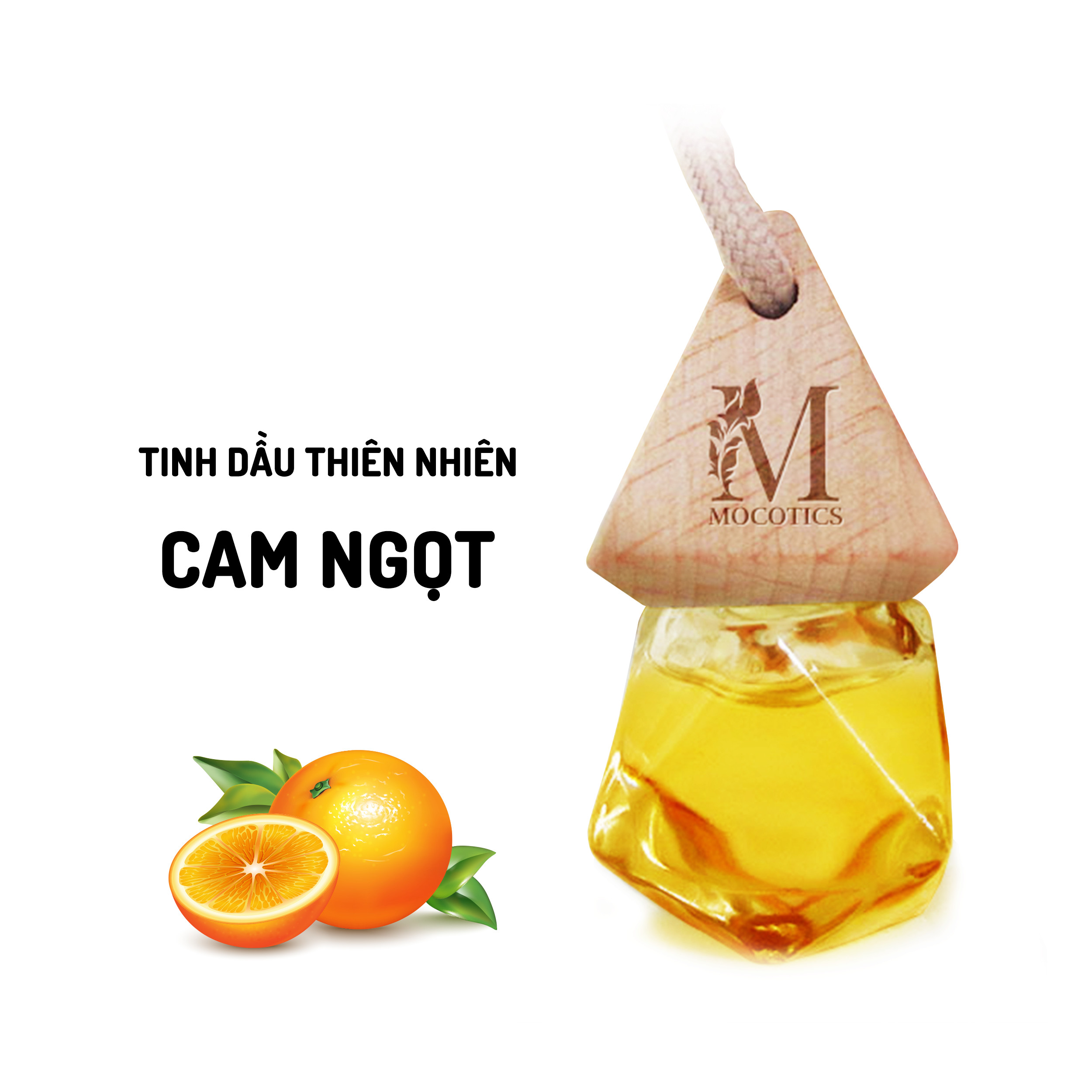 Tinh Dầu Cam Ngọt Treo Xe Ô tô MOCOTICS, Treo Tủ Quần Áo, Giúp Khử Mùi, Thơm Phòng, Chống Say Xe Hiệu Quả