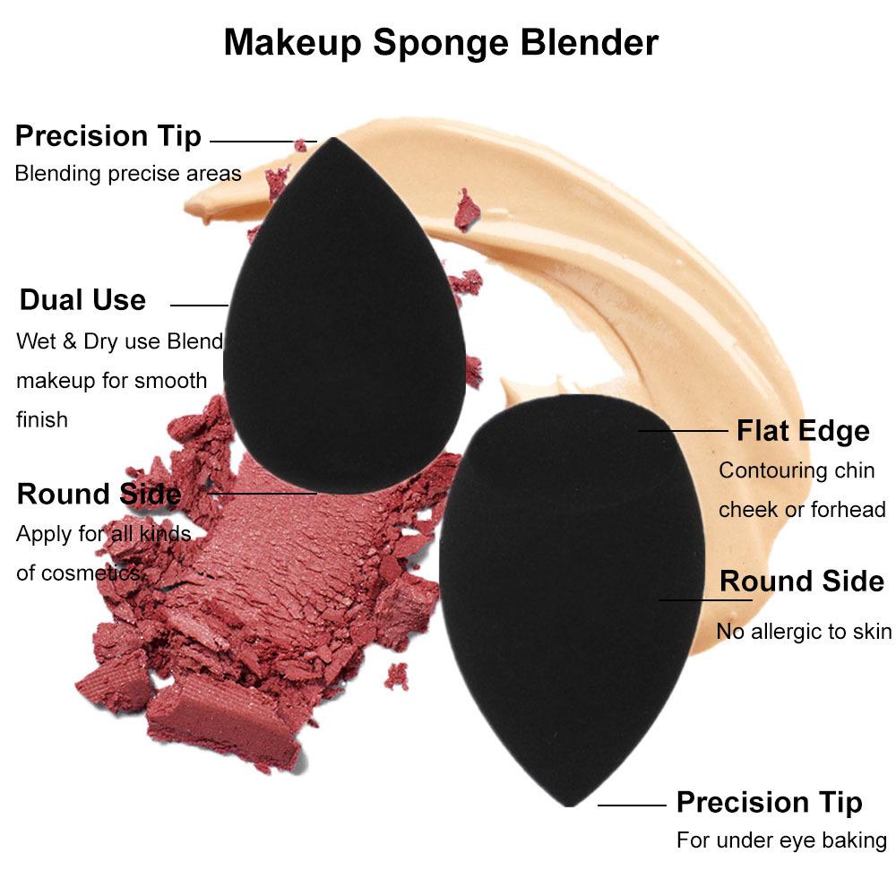 2PCS Beauty Sponge Blender - Máy xay sinh tố Sponge trang điểm miễn phí / thuần chay