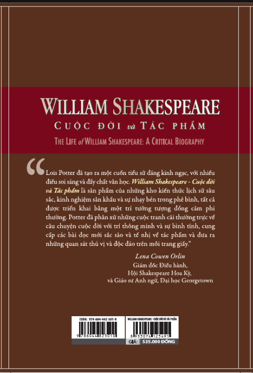 WILLIAM SHAKESPEARE CUỘC ĐỜI VÀ TÁC PHẨM - BI KỊCH CỦA SHAKESPEARE - Bùi Xuân Linh dịch - (Bộ 2 cuốn, bìa cứng)