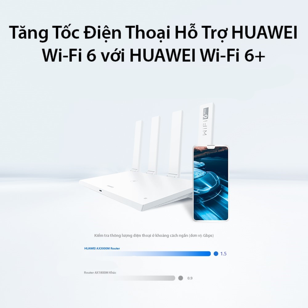 Bộ Định Tuyến HUAWEI Wifi AX3 (CPU 2 Nhân) | 3000 Mbps | Wi-Fi 6+ | Công Nghệ Đa Người Dùng OFDMA | Hàng Chính Hãng