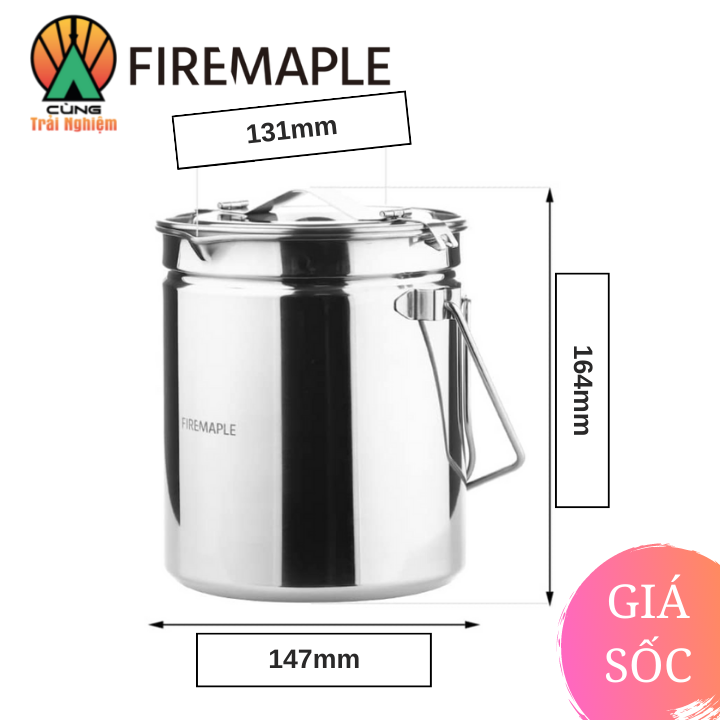 [CHÍNH HÃNG] Nồi Treo 1.2L Thép Không Gỉ Antarcti Chuyên Dụng Cho Nấu Ăn Ngoài Trời  Fire Maple  FMC-ANTARC-POT-1200