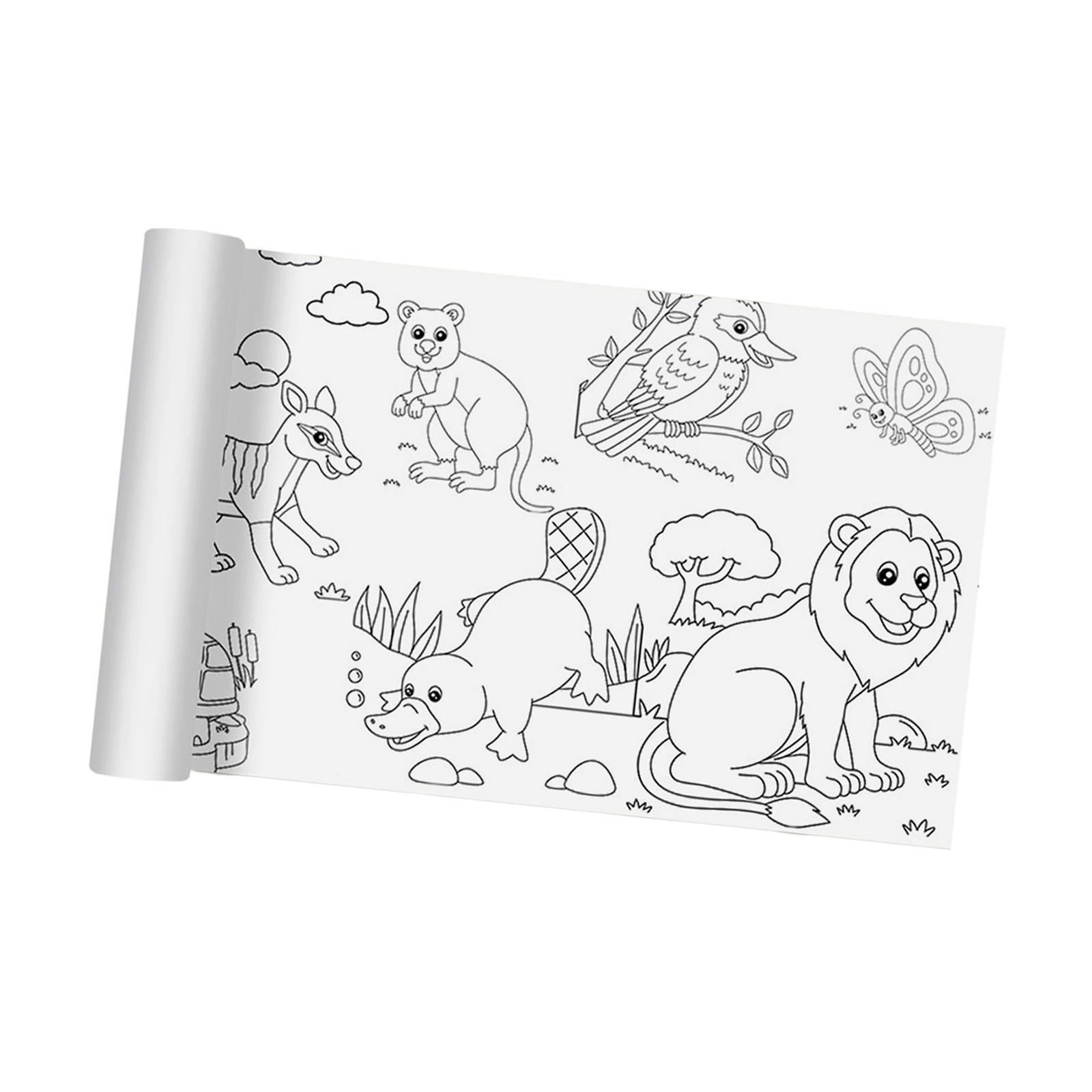Large Children Colouring Roll Arts Crafts Activity Coloring Book Paper Watercolor Wall Sticker Theme Scene Color Filling Paper for Classroom