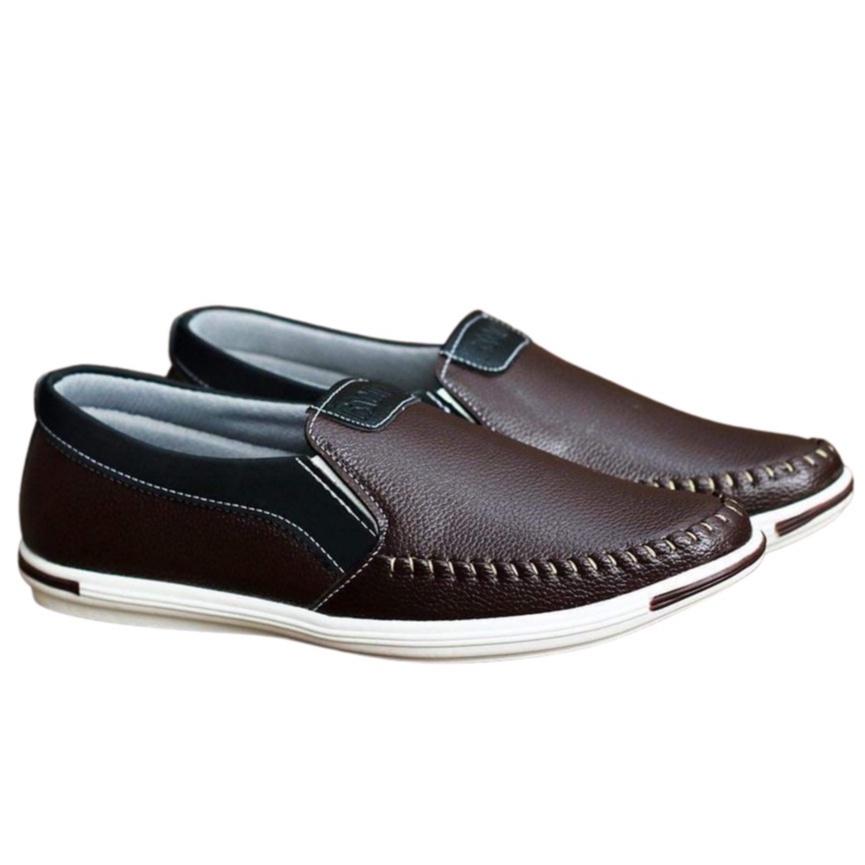 Giày lười nam da mềm 2 màu nâu và đen (L22)