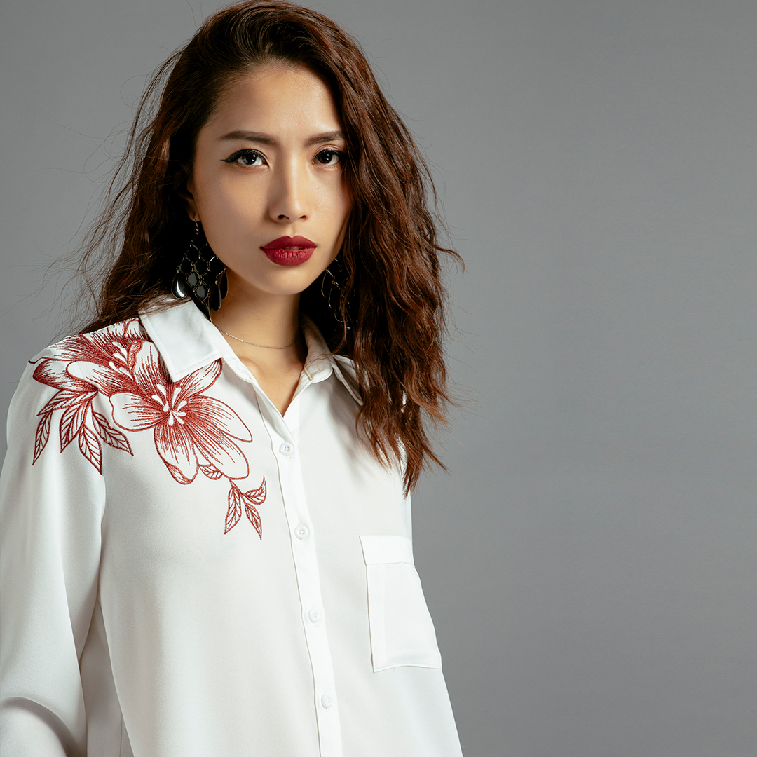 Áo Sơ Mi Nữ Oversized Áo Thêu TOP120 Thời trang thiết kế Hity