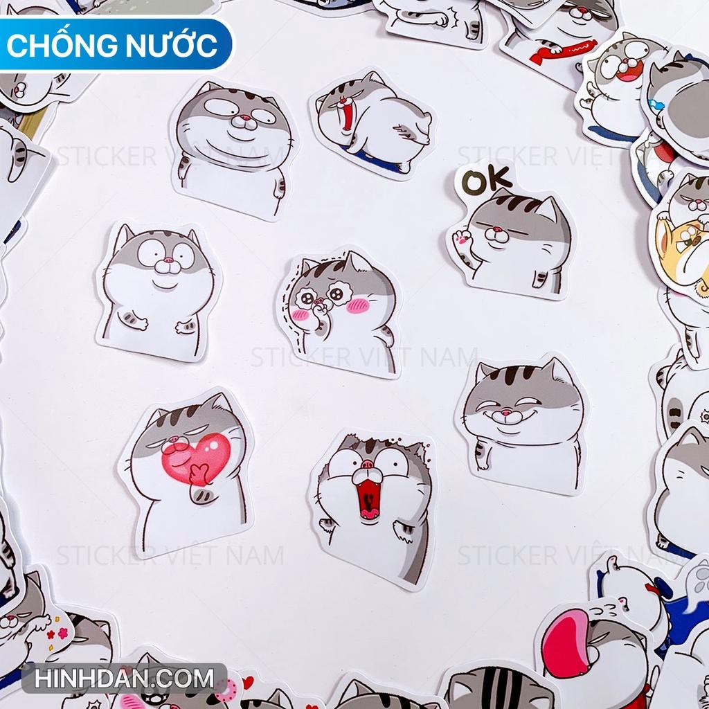 Sticker in hình Mèo Ami Ngộ Nghĩnh - Dán Trang Trí - Chất Liệu PVC Cán Màng Chất Lượng Cao Chống Nước, Chống Nắng, Không Bong Tróc Phai Màu