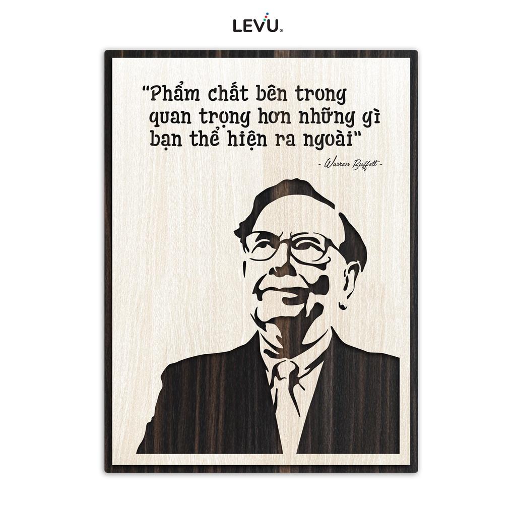 Tranh Quotes lời khuyên của Warren Buffett bằng gỗ khắc chữ LEVU NT10