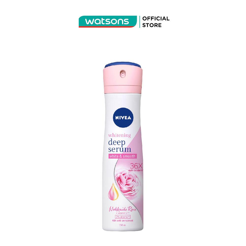 Xịt Ngăn Mùi Nivea Whitening Deep Serum Hokkaido Rose Spray Trắng Da Chuyên Sâu 150ml