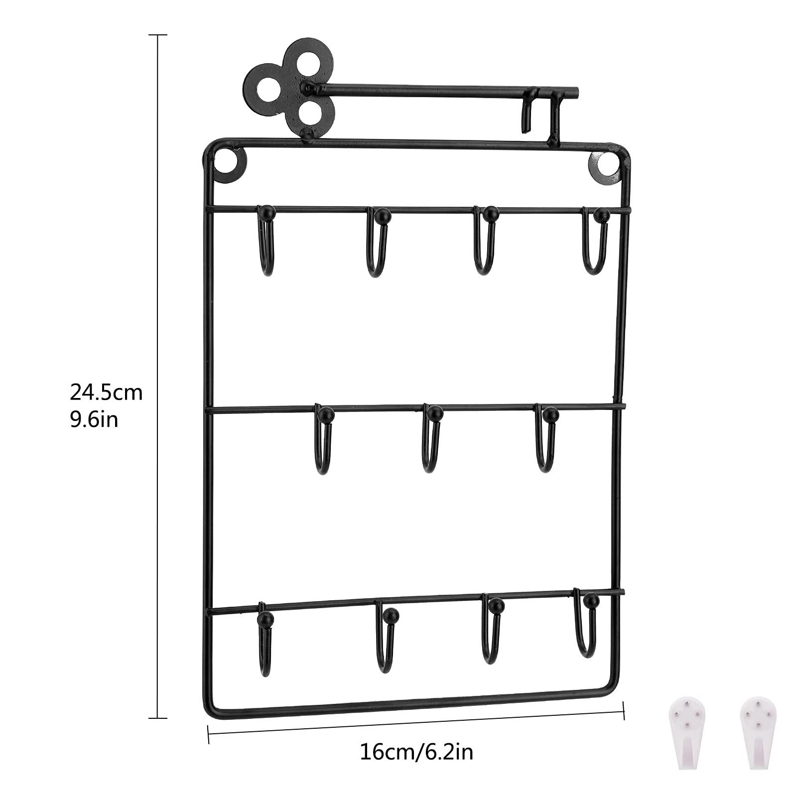 Người giữ khóa trang trí Tường gắn trên 11 Key Key và Bàn phím tổ chức dây buộc làm bằng kim loại cho nhà bếp vào, bùn, văn phòng tại nhà màu đen