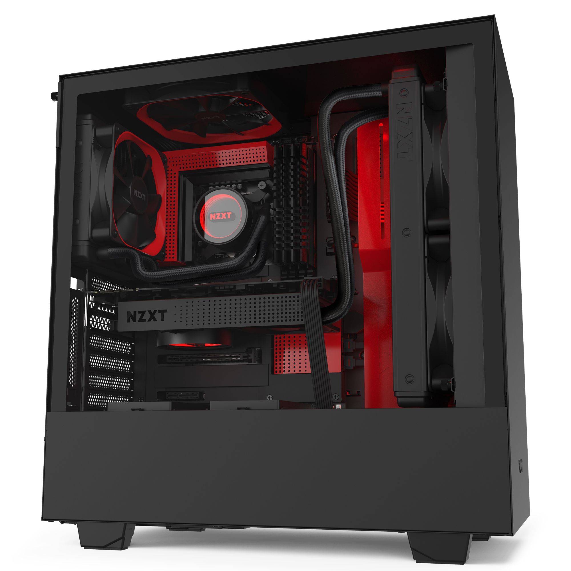 Vỏ Case Máy Tính NZXT H510 Black/Red – CA-H510B-BR - Hàng Chính Hãng