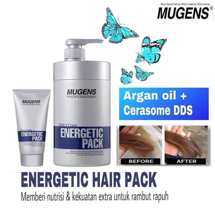 Hấp dầu thảo dược Mugen Energetic Hair Pack Hàn Quốc 1000ml + Móc khóa