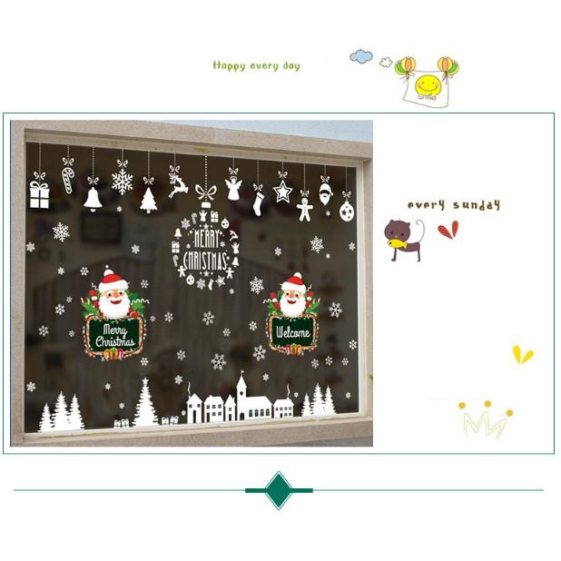 COMBO Decal dán Noel - Rèm dây Nhà Thờ kết hợp khung Noel bảng chữ