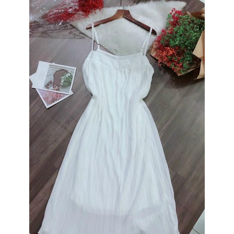 Đầm 2 dây dập ly dễ thương
