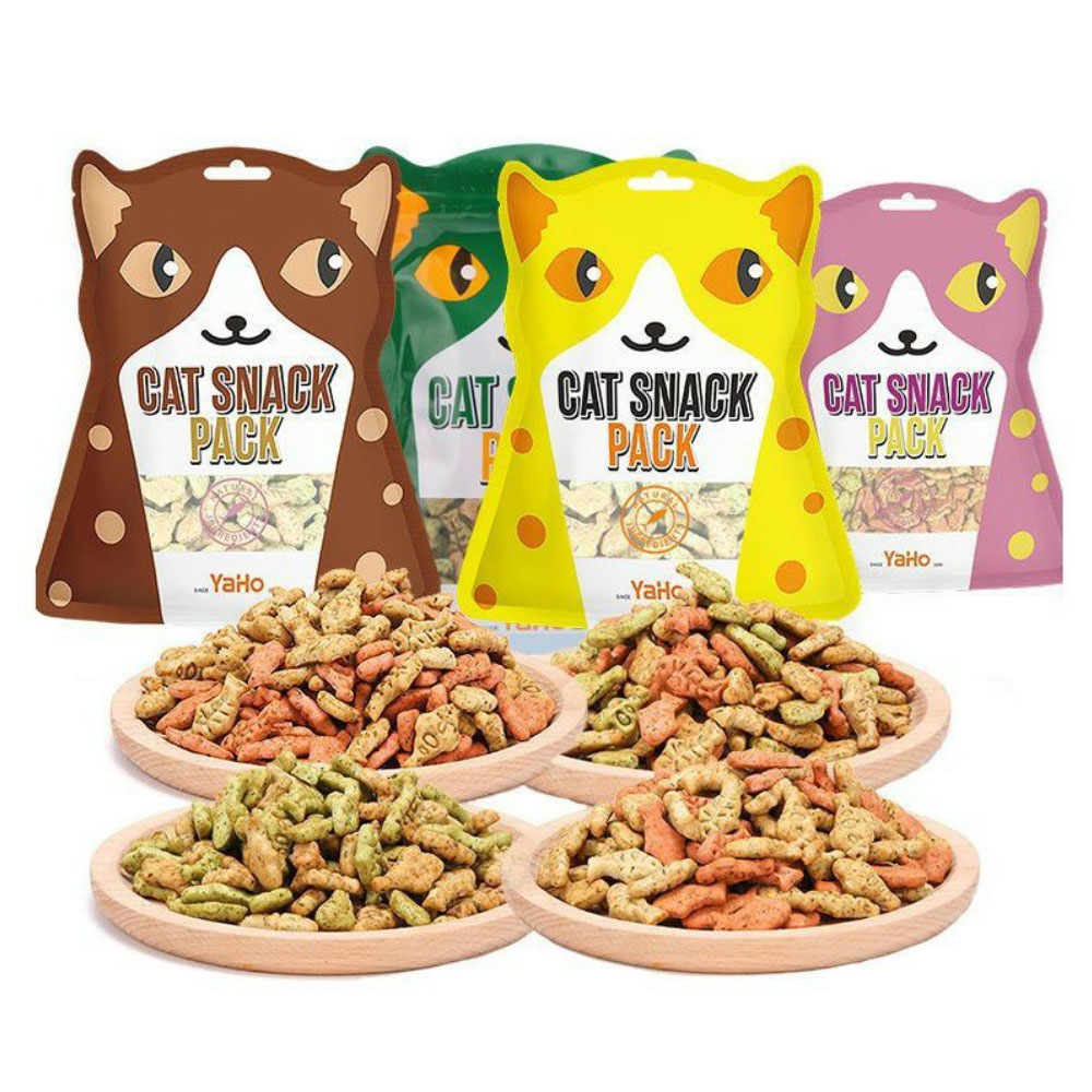 Bánh Thưởng Cho Mèo Viên Hình Con Cá Cat Snack Pack Yaho 80g