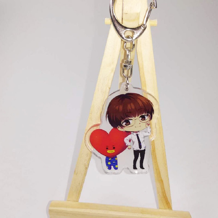 Móc chìa khóa hình nhân vật K-POP BTS Bulletproof  Acrylic Anime Keychain