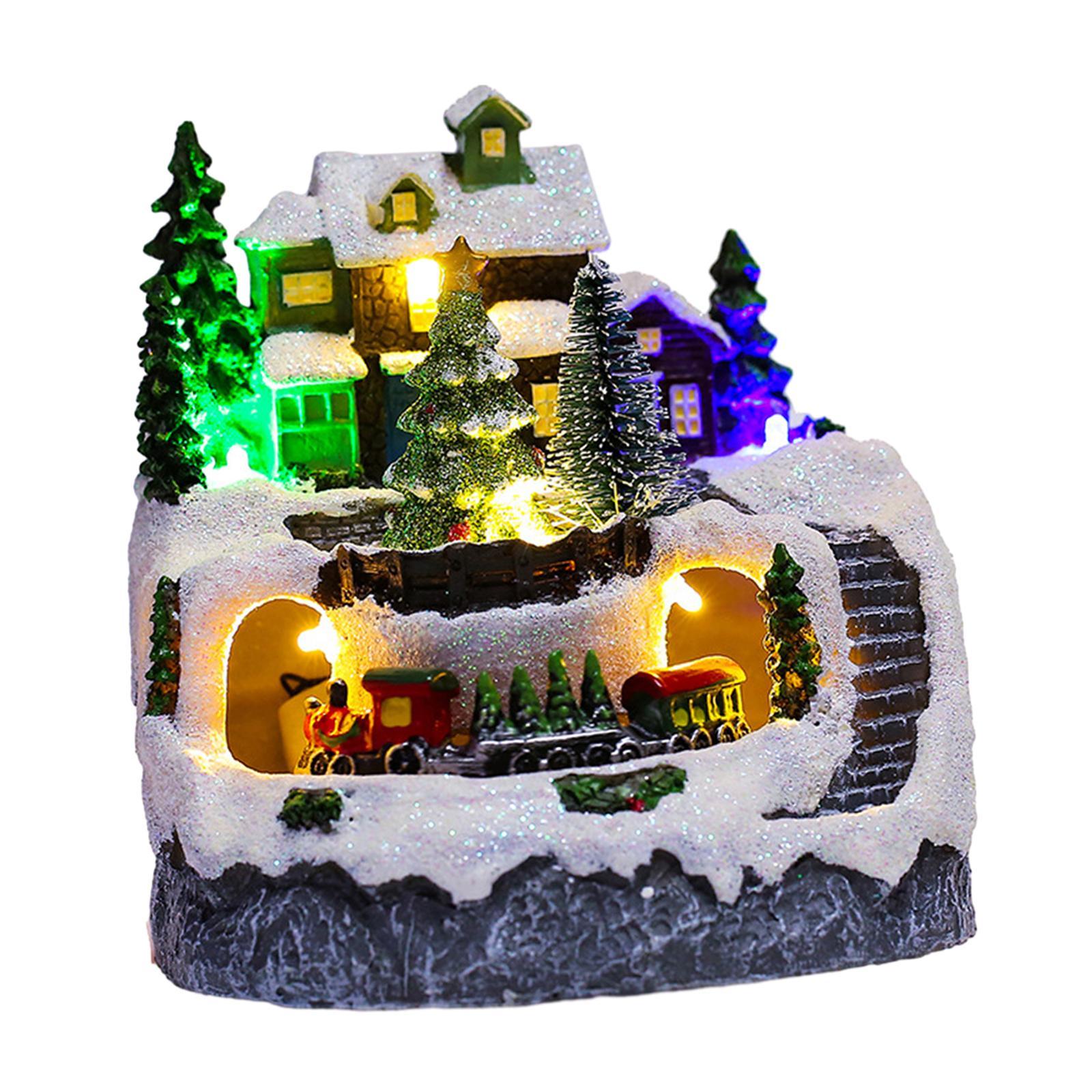 House Collectible Building Ornaments Light up Snow Scene Collection for Bookshelf Holiday Indoor Girls Boys