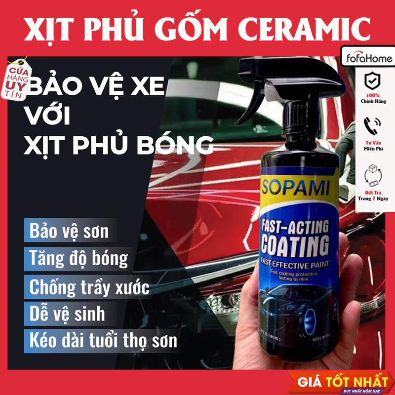 Chai Xịt Phủ Gốm Ceramic Và Phủ Bóng Vỏ Xe Và Kính Giúp Xe Luôn Sáng Bóng Và Sạch Sẽ Dùng Cho Ôtô Xe Máy