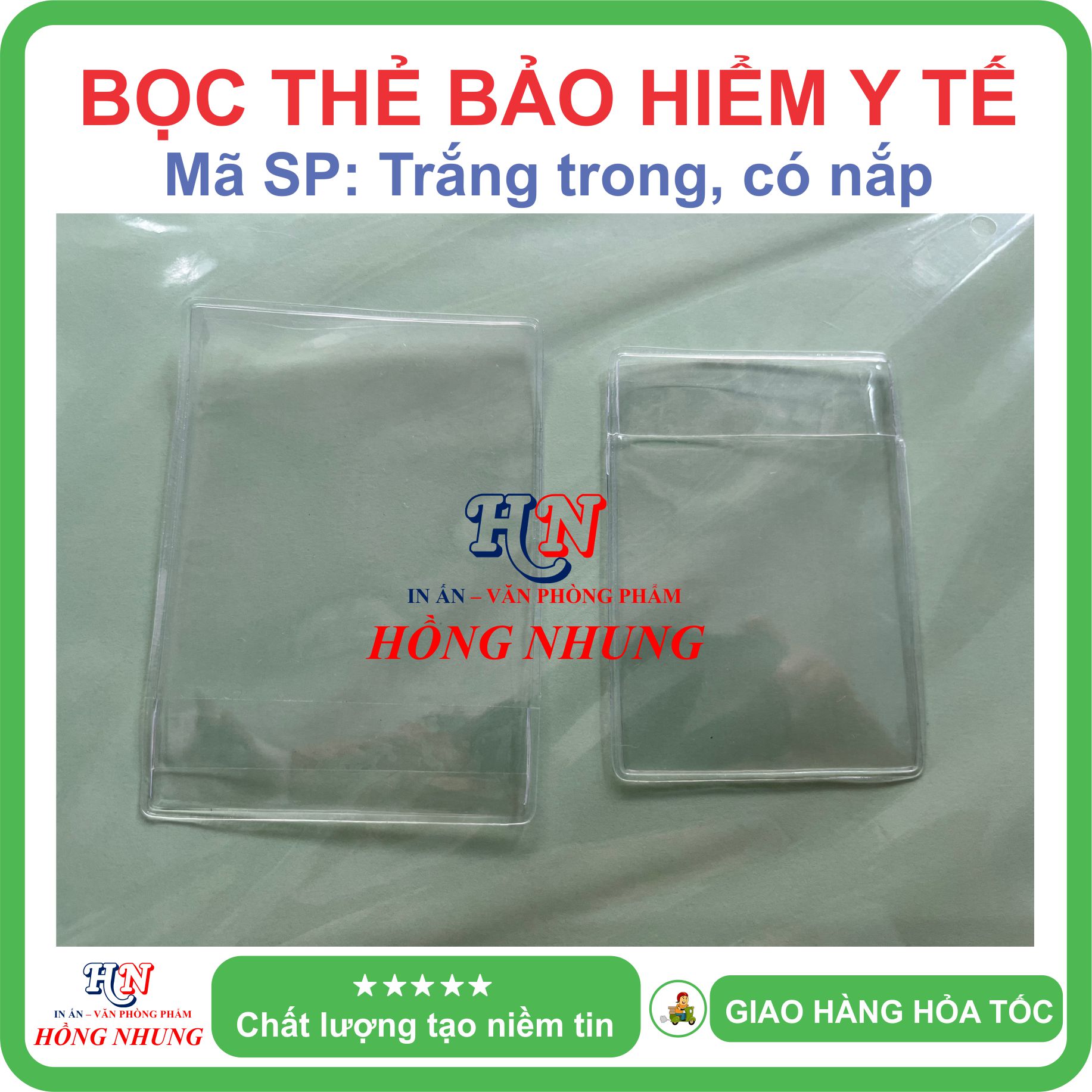 [SALE] Bọc thẻ Bảo hiểm y tế BHYT - Dẻo trong có nắp đậy chống nước