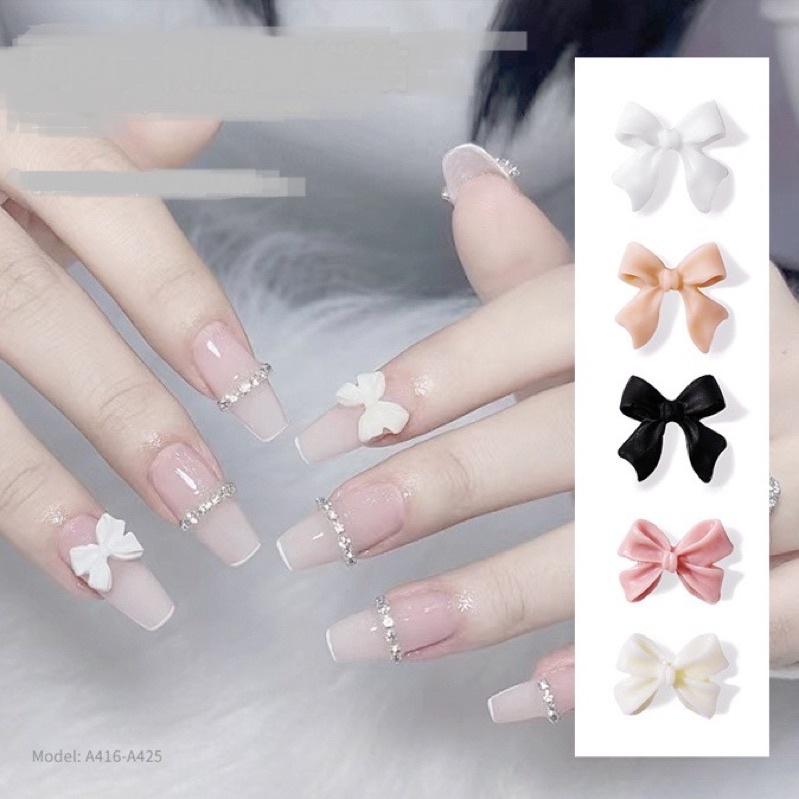 Charm nơ nail nhiều mẫu, charm nail gắn móng túi 30-50 viên tuỳ mẫu- beeshi shop nail