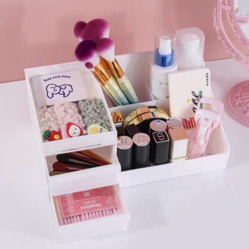 Kệ Nhựa Đựng Mỹ Phẩm lớn đê đồ trang điểm Có 2 Ngăn Kéo Bền Đẹp