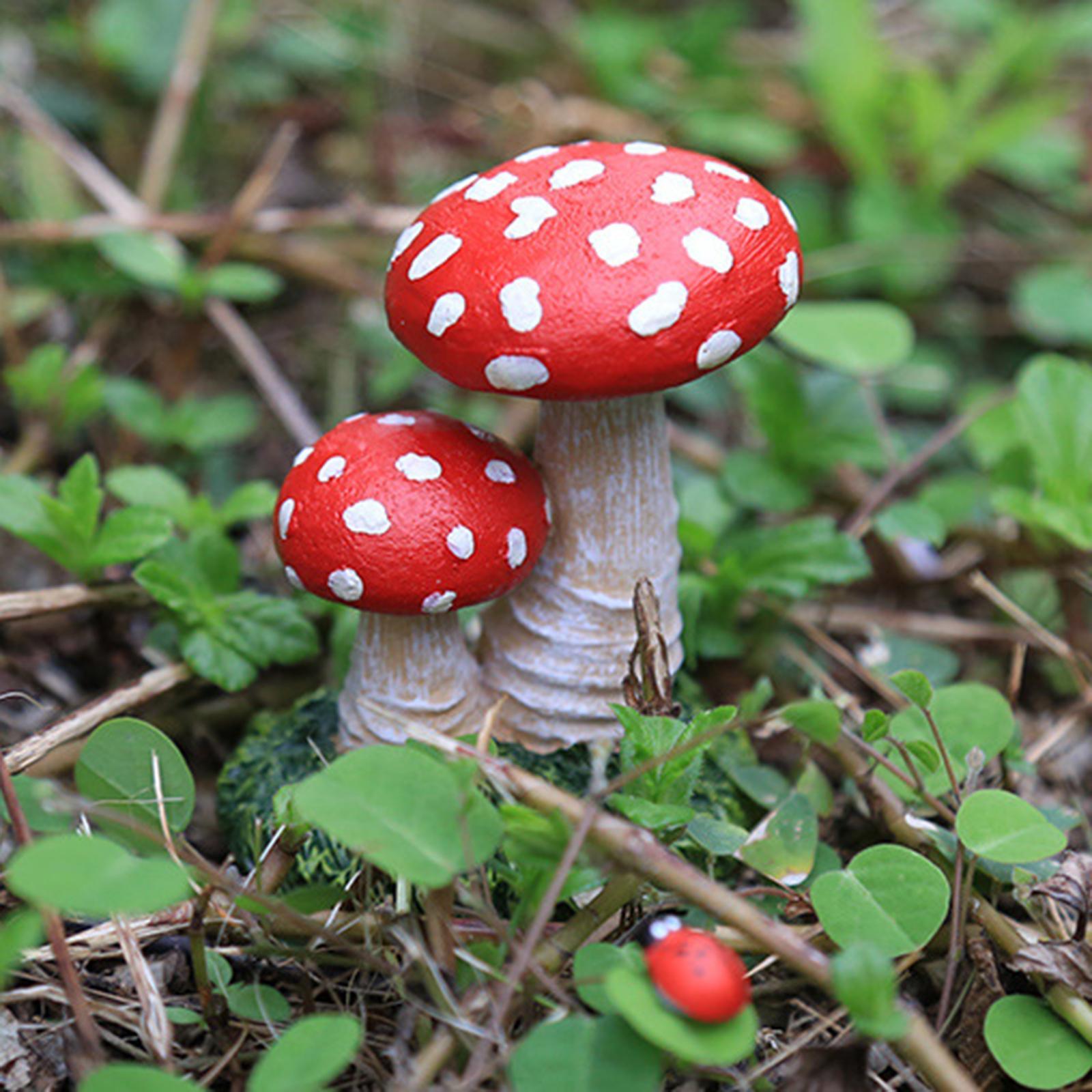 Mushroom Figure Yard Decoration Garden Ornament Durable Figurine for Fairy Patio