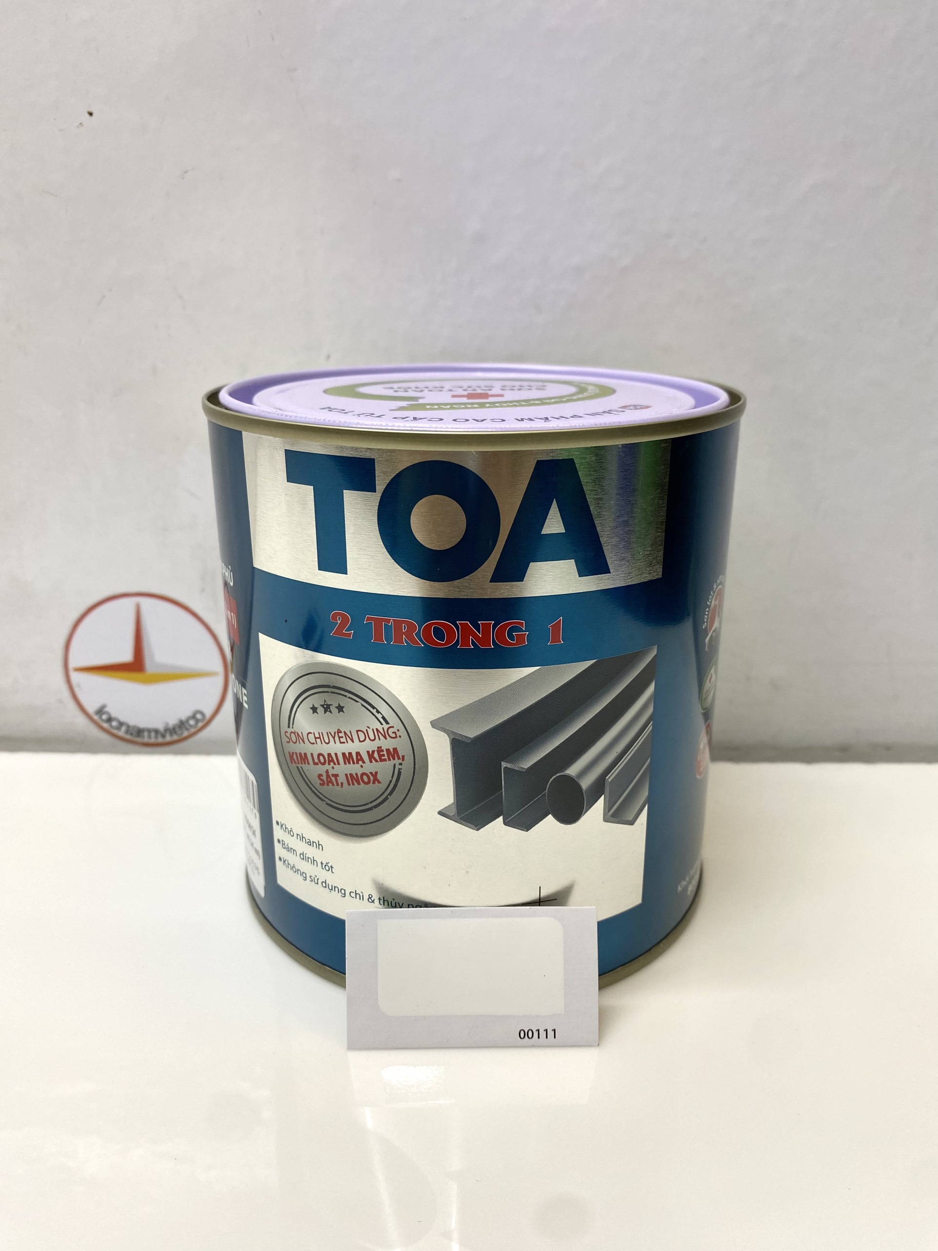 Sơn sắt mạ kẽm Toa 2 trong 1 màu trắng 111 _ 800Gr