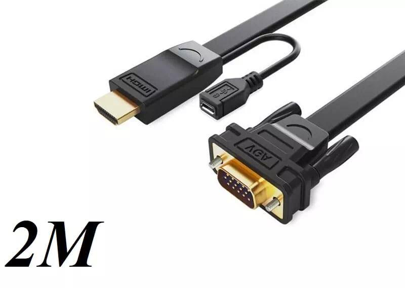 Ugreen UG40231MM101TK 2M màu Đen Cáp chuyển đỗi HDMI sang VGA kèm cổng trợ nguồn Micro USB - HÀNG CHÍNH HÃNG