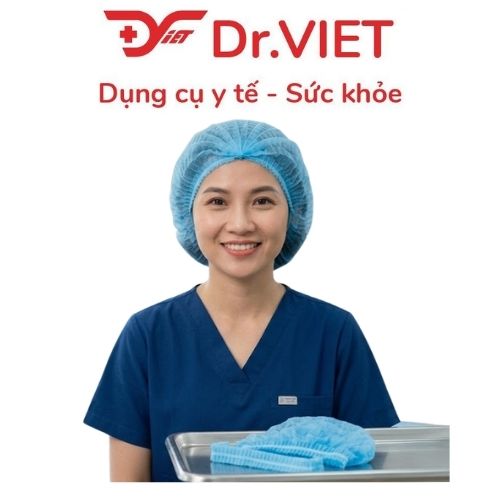 Nón Trùm Đầu Y Tế LUGMED Dày Dặn Chống Rách - Nón Sâu 2 Lớp Thoáng Khí, Không Bí Đầu, Ngừa Rụng Tóc Ra Ngoài - Mũ Y Khoa Dùng 1 Lần Cho Bác Sĩ, Điều Dưỡng, Spa, Thẩm Mỹ Viện - Xanh/Trắng - Gói 10-100 Cái