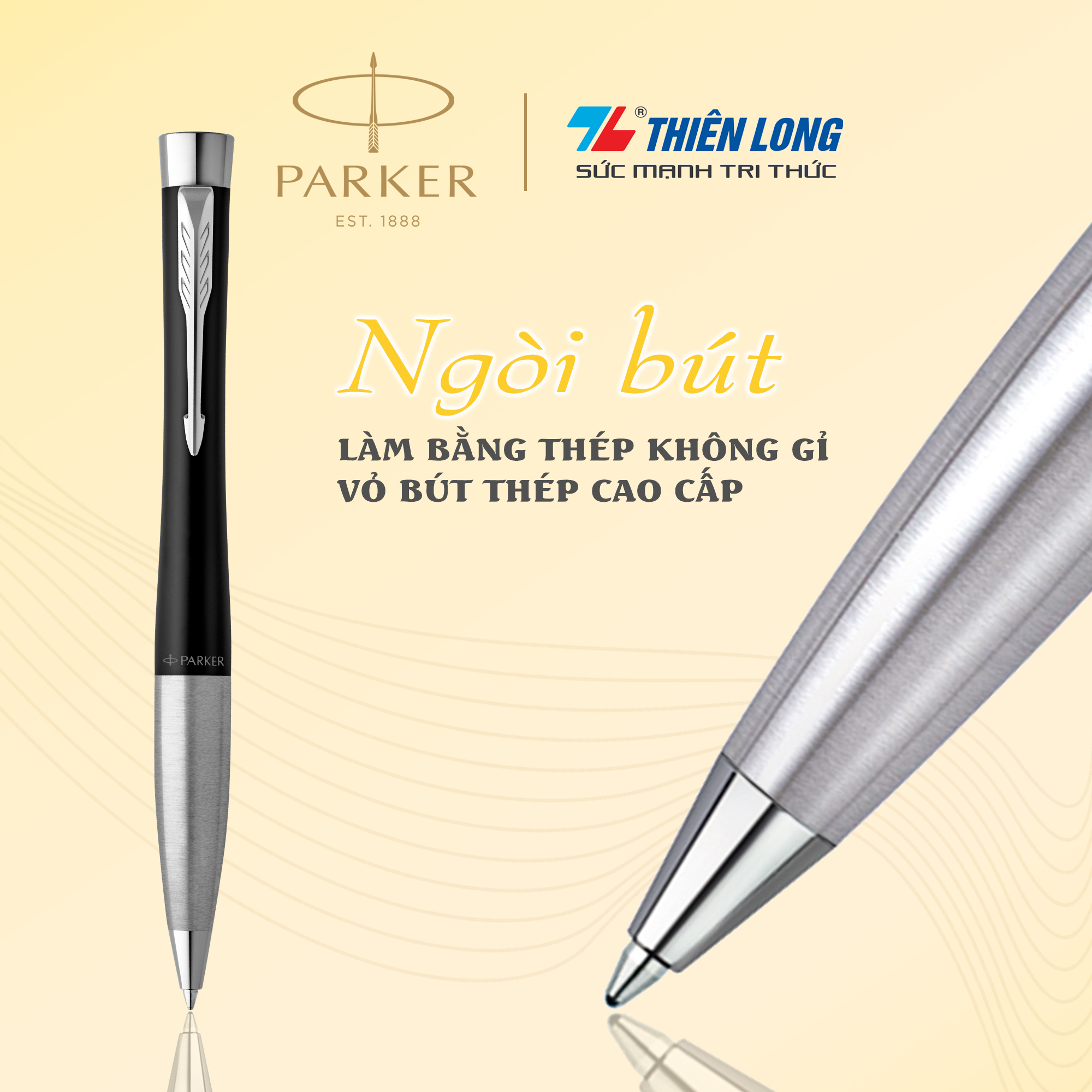 Bút bi cao cấp Parker Urban Twist URB X-Muted Black CT TB-S0735950 - Thép không gỉ