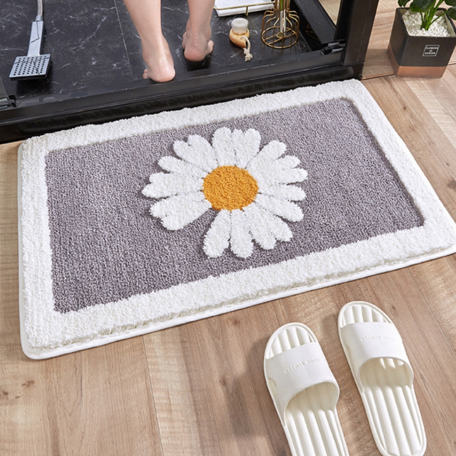 Thảm chùi chân, thảm nhà tắm CAO CẤP họa tiết cánh hoa dễ trang trí. Thảm chùi chân chung cư căn hộ phù hợp đặt mọi nơi trong nhàT002
