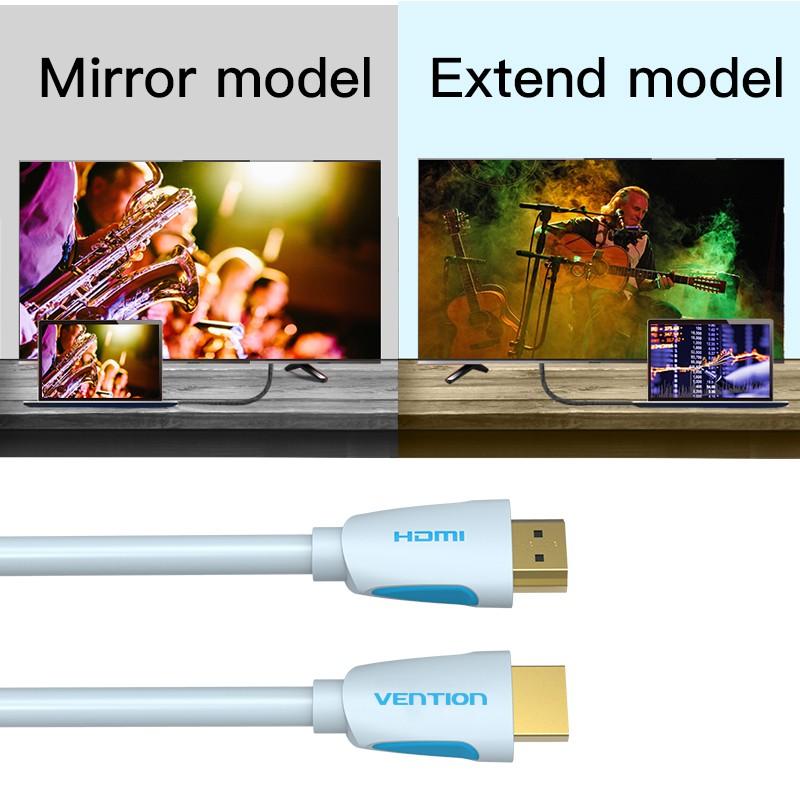 Cáp HDMI 2.0 hỗ trợ 4K 60Hz, dài 1.5m/2m/3m/5m/10m - Cáp HDMI Dây tròn VAA-M02 Vention - Hàng chính hãng