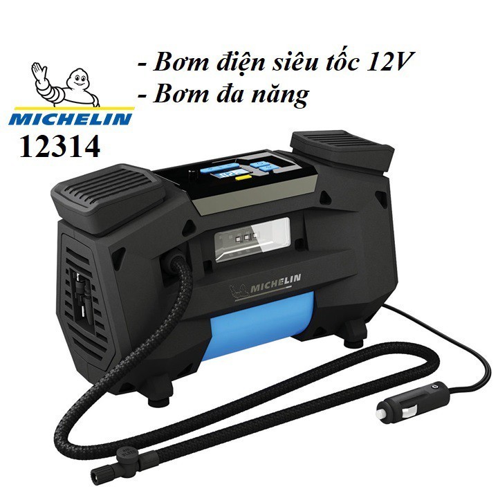 Máy bơm lốp xe máy, ô tô- siêu tốc tự ngắt Michelin 12314 -12V- 360W