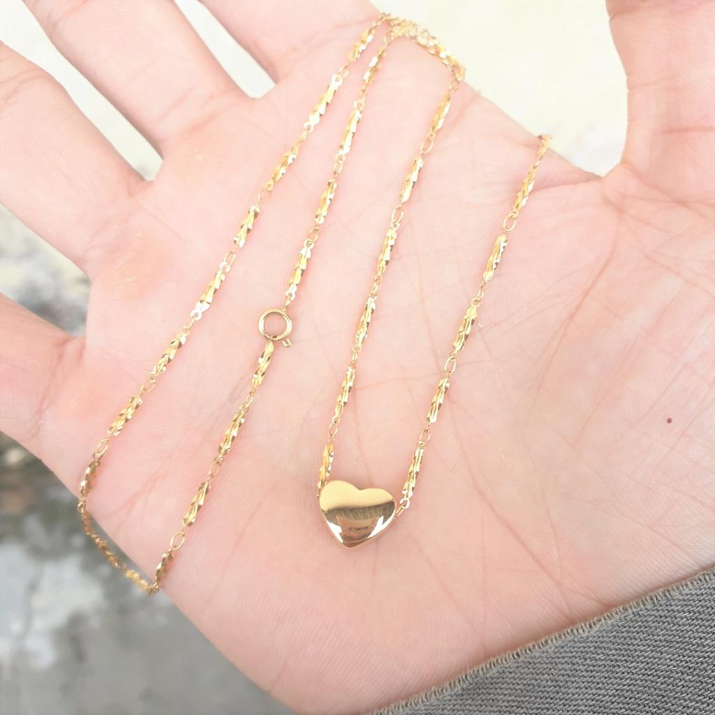 Dây Chuyền Nữ Trái Tim Rỗng Titanium Cao Cấp-Dùng lâu dài tắm rửa thoải mái không đen