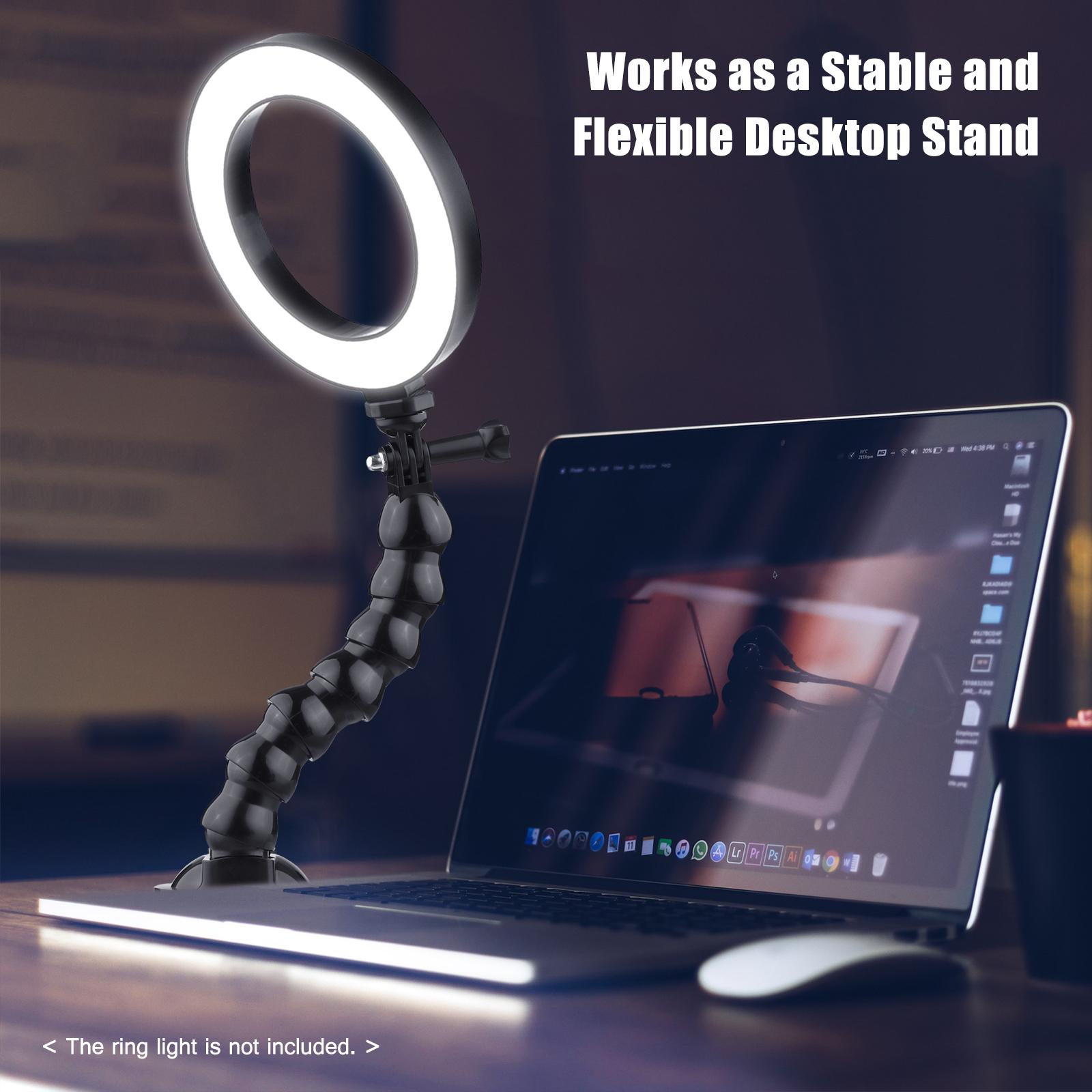 23cm Suction Cup Phone Mount Flexible Windshield Smartphone Mount 360°Rotatable 1/4 Inch Screw Hole with Phone Holder
