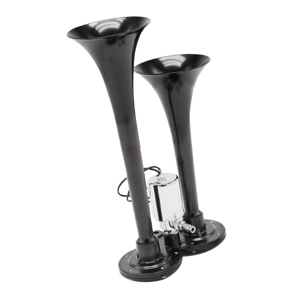 Car Motorcycle 150dB Dual Trumpets Train Air Horn with Electric Solenoid