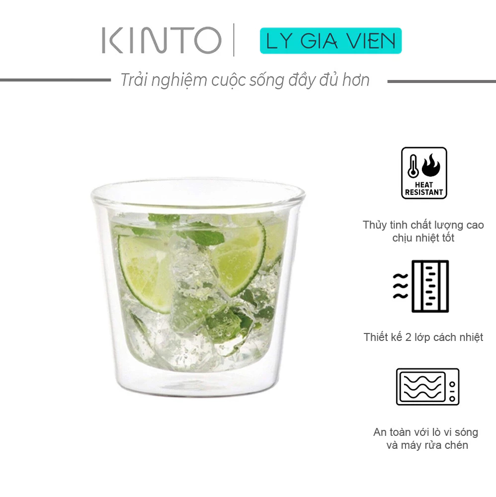 Ly Thủy Tinh 2 Lớp Kinto Cast Double Wall