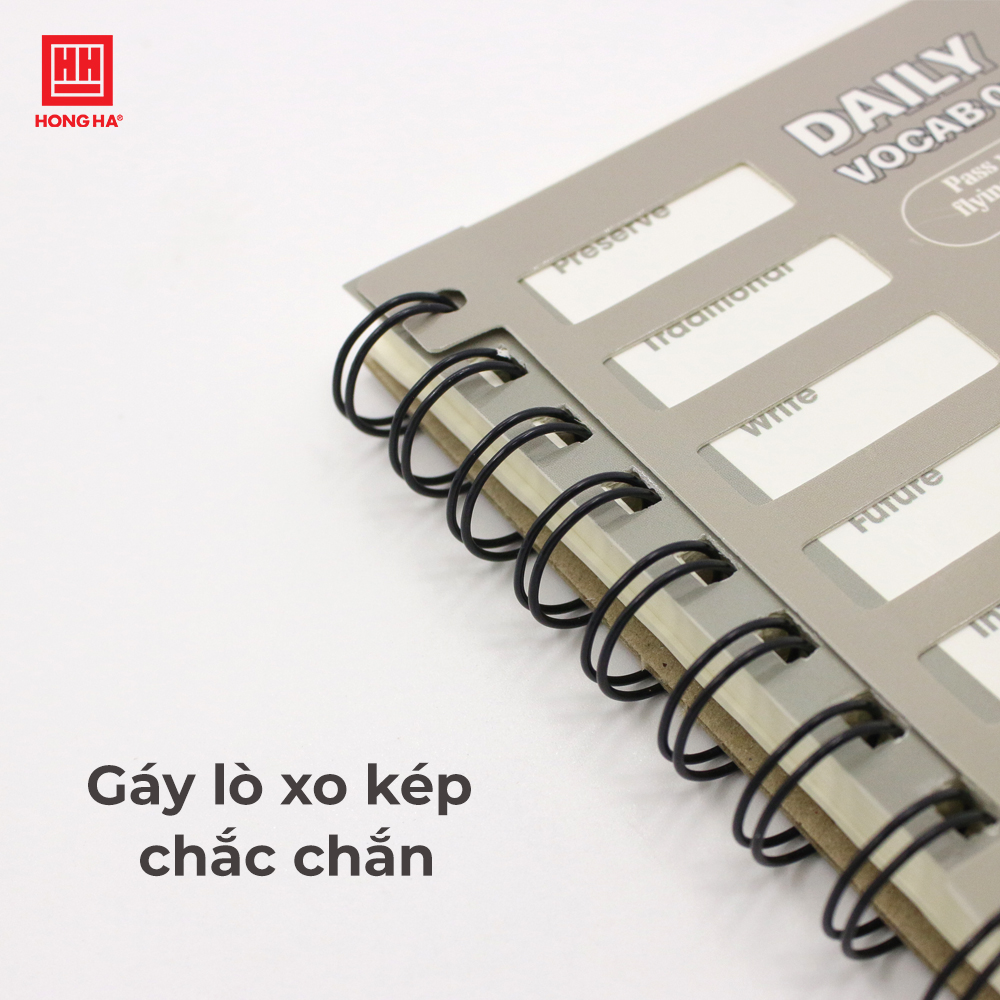 Sổ tay lò xo ghi chép học từ vựng Daily Vocab 03 Hồng Hà 200 trang - 4180