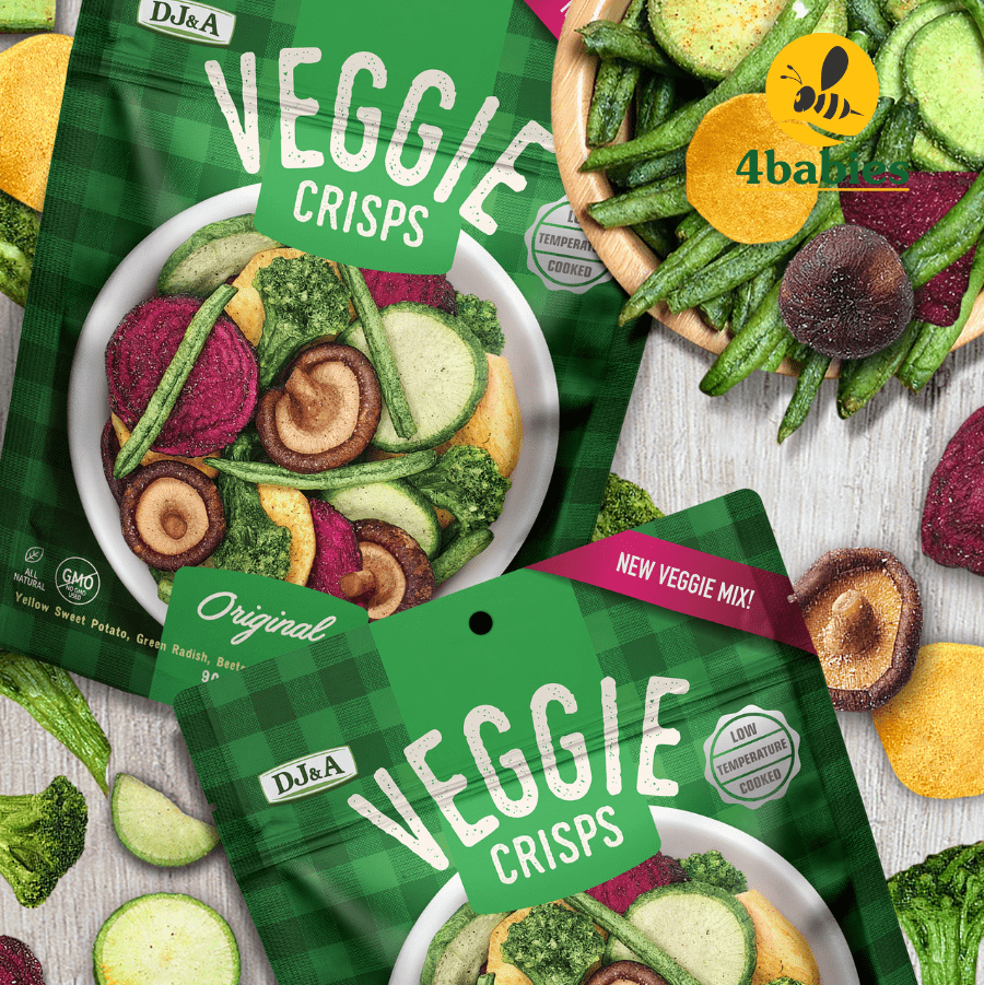 Rau củ sấy giòn vị nguyên bản DJ&amp;A loại 140g - DJ&amp;A Veggie Crisps