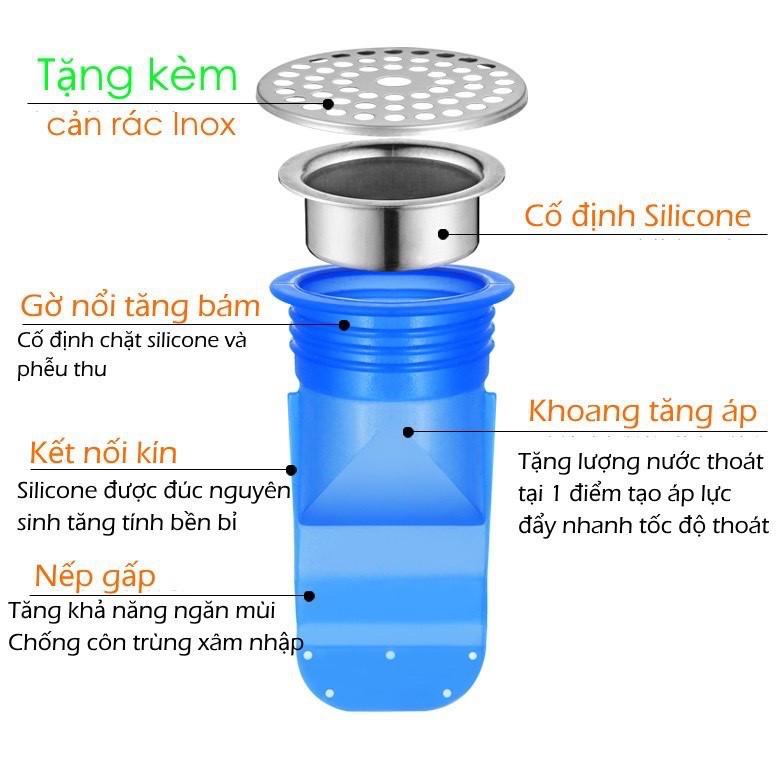 BỘ FULL PHỤ KIỆN Bịt nắp bồn rửa, cống thoát nước ngăn mùi hôi, côn trùng 88146