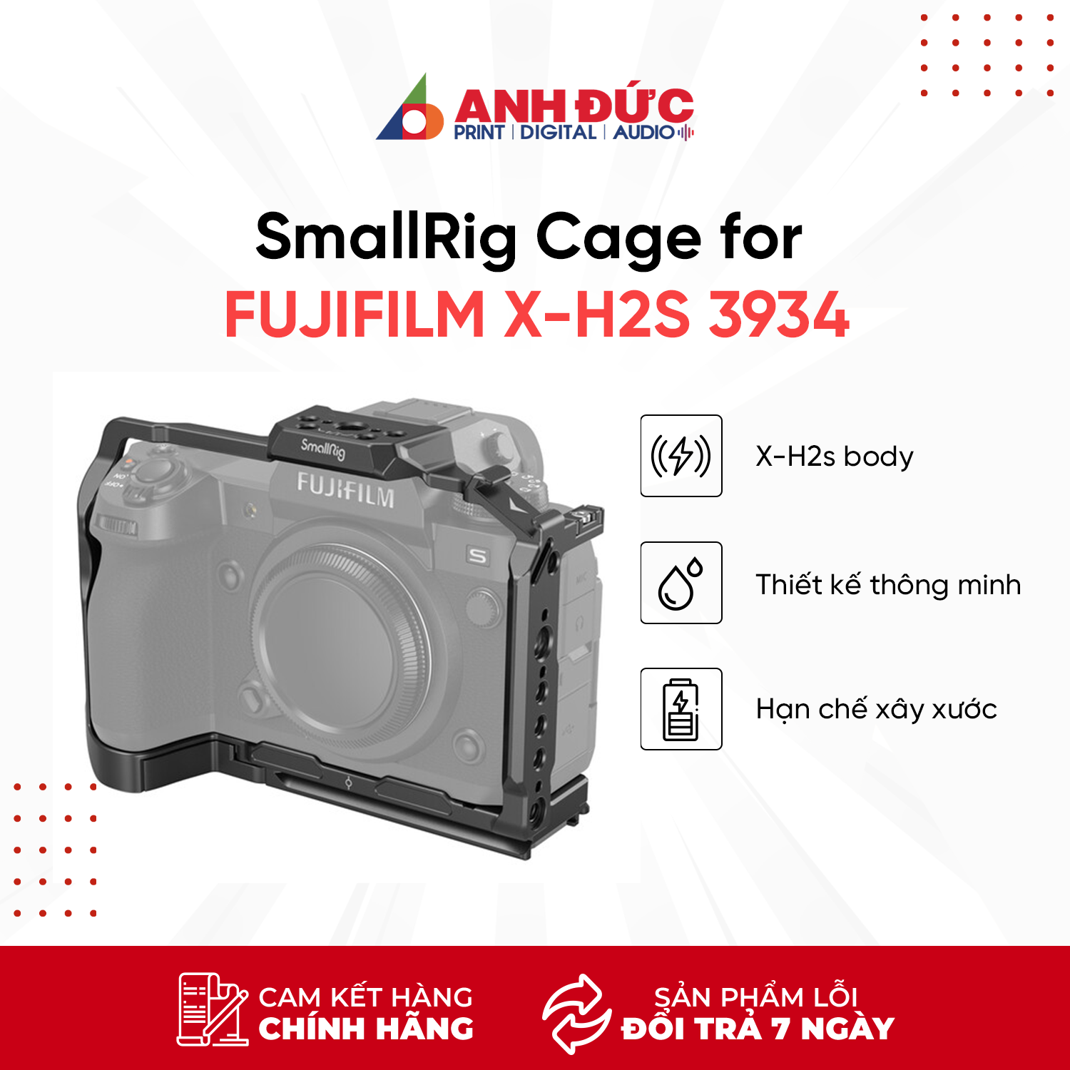 Khung Máy Ảnh SmallRig Cage for FUJIFILM X-H2S 3934 - Hàng Chính Hãng