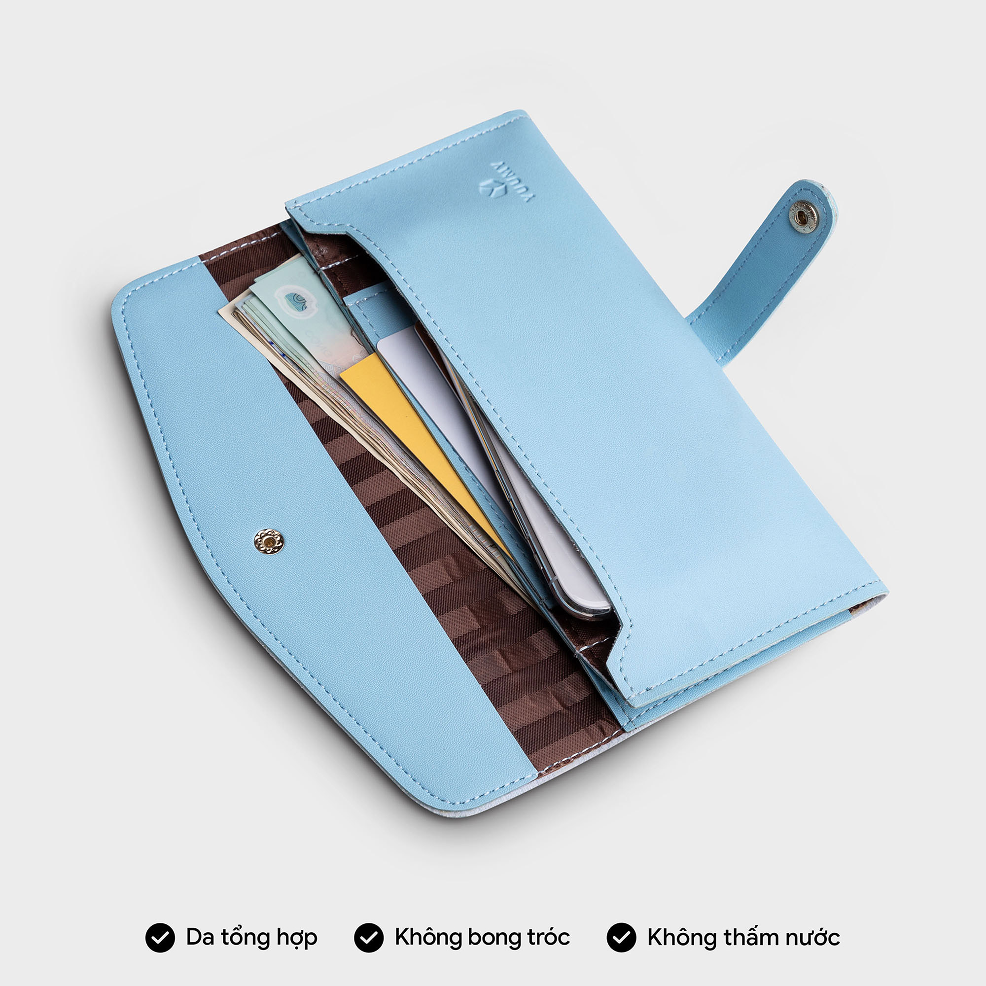 Ví nữ cầm tay dáng dài YUUMY Seasand YUUMY YV47 phong cách hiện đại nhiều ngăn đựng tiền, thẻ card