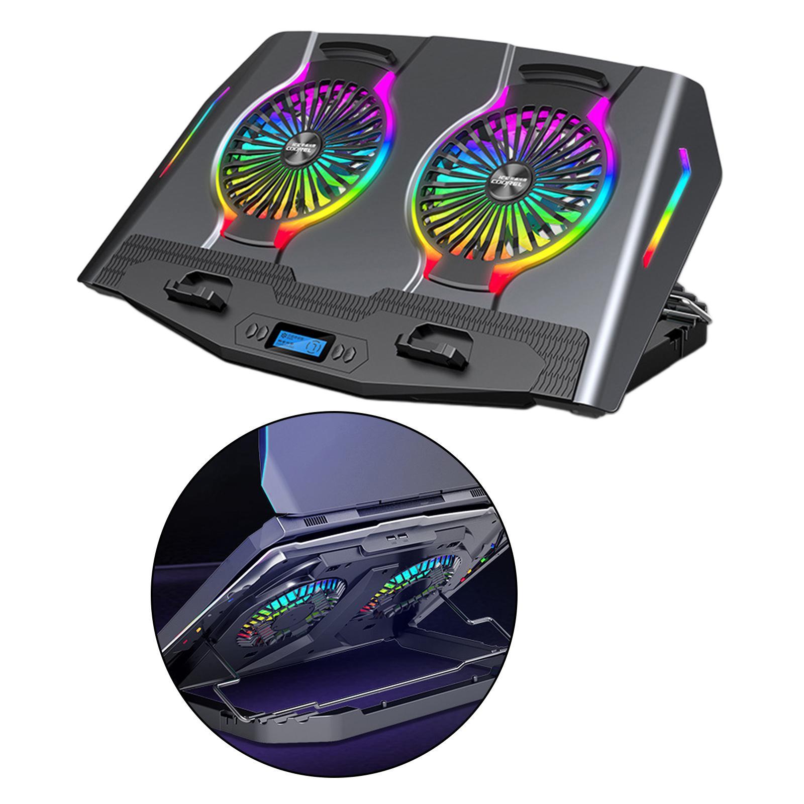 Laptop Cooler Cooling Pad Stand Adjustable Fan For Game PC Notebook